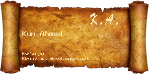 Kun Ahmed névjegykártya